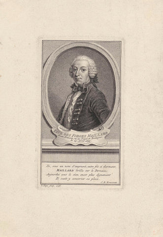 Portrait of Paul Desforges-Maillard, Pieter Tanjé, 1756 Canvas Print