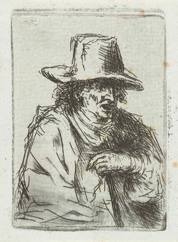 Man in hat, Jan Chalon, 1748 - 1795 Canvas Print