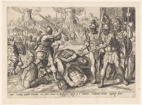 Death of Timothy, Chereas and Apollofanes, Johannes Wierix, 1579 Canvas Print