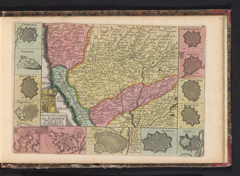 Map of Piedmont, anonymous, 1735 Canvas Print