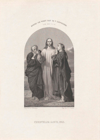 Christ with Petrus and Johannes, Dirk Jurriaan Sluyter, in or before 1855 Canvas Print