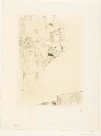 Portrait of actress Marcelle Lender dancing the boléro in opera Chilpéric, Henri de Toulouse-Lautrec, 1895 Canvas Print