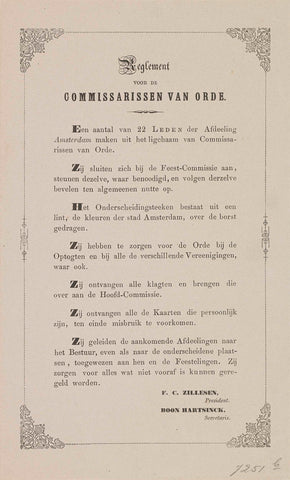 Rules of Procedure for the Commissioners of Procedure at the unveiling of the Memorial to the People's Spirit of 1830 and 1831, 1856, anonymous, 1856 Canvas Print