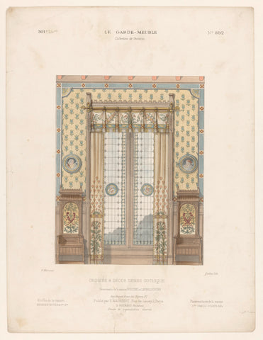 Window with curtains, Quéton, c. 1885 - c. 1895 Canvas Print