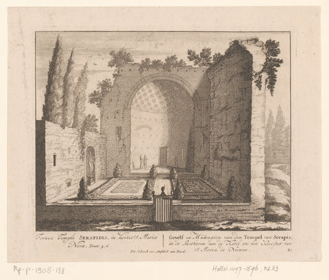 View of the ruins of the temple of Isis and Serapis, in Rome, anonymous, 1705 Canvas Print