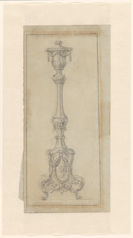 Design for the base of a crucifix, Philippe Caffieri (le Jeune) (circle of), c. 1755 - c. 1760 Canvas Print