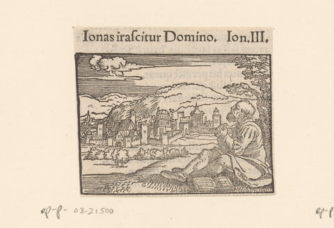 Jonah waits for the destruction of Ninive, anonymous, 1530 - 1533 Canvas Print