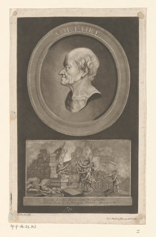 Portrait of Voltaire, Johann Elias Haid (possibly), 1783 Canvas Print