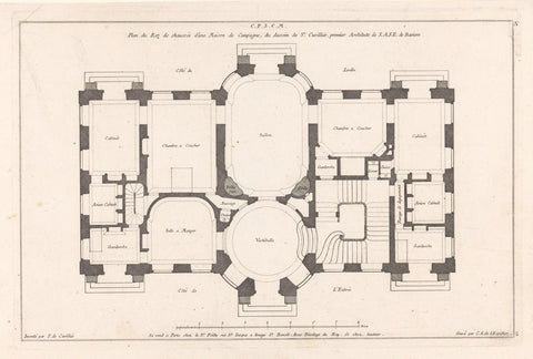 Ground floor plan, Carl Albert von Lespilliez, 1745 Canvas Print