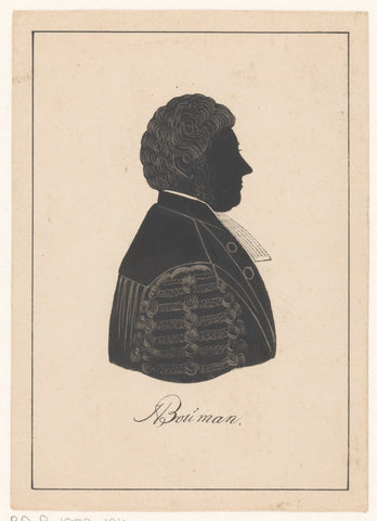 Silhouetportret van Herman Bouman, Pieter Barbiers (IV) (possibly), 1860 Canvas Print