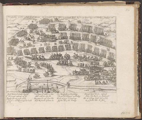 Inspection of Maurits's army in battle order at Neuss, 1610, Frans Hogenberg (workshop or), 1610 - 1612 Canvas Print