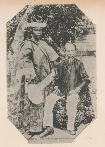 Portrait of Tjin-A-Mooy with his wife, Eugen Klein, 1900 - 1910 Canvas Print