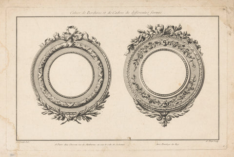 Two round frames, Augustin Foin, , 1784 - 1785 Canvas Print