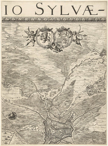 Large map of the siege of Den Bosch by Frederik Hendrik (top left in the middle), 1629, Balthasar Florisz. of Berckenrode, 1629 Canvas Print