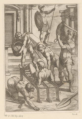 Torture: burning on a lattice, Antonio Tempesta, 1565 - 1630 Canvas Print