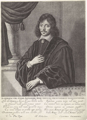 Portrait of Alexander Morus, Crispijn van de Passe (II), 1604 - 1670 Canvas Print