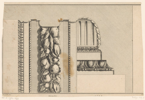 Cornice with fruit, Augustin Foin, 1784 - 1785 Canvas Print