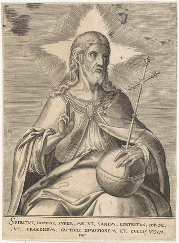 Christ as Salvator Mundi, Johannes Wierix, 1559 - before 1620 Canvas Print