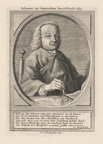 Portret van Jacob de Bucquoy, Cornelis van Noorde, 1752 Canvas Print