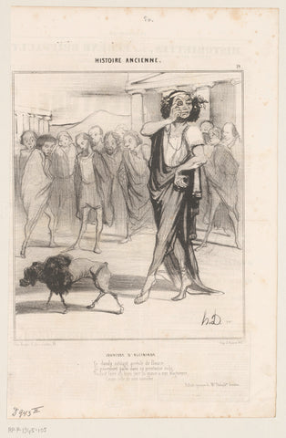 Caricature of the Alcibiades, Honoré Daumier, 1842 Canvas Print