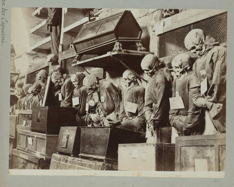 N 154 Palermo, Catacombs del cappuccini, detail, Giuseppe Incorpora, c. 1893 - c. 1903 Canvas Print