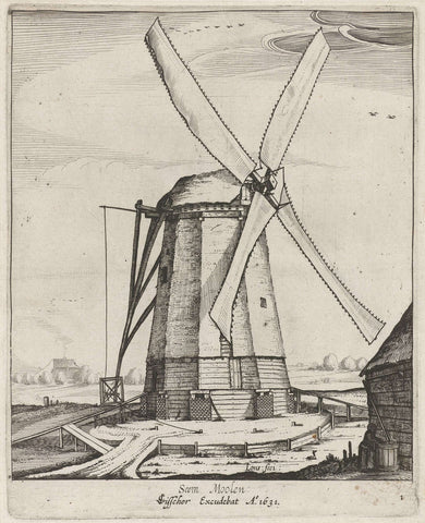 Zeemmolen, Dirk Eversen Lons, 1631 Canvas Print