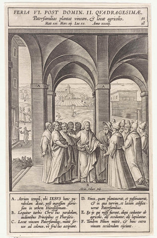 Teaching to the high priests, elders and Pharisees, Wierix (rejected attribution), 1593 Canvas Print