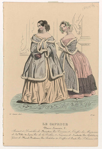 Le Caprice, 20 January 1843, No. 101 : Bonnet et Dentelles (...), anonymous, 1843 Canvas Print