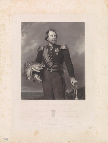 Portrait of William III, King of the Netherlands, Benoit Taurel, 1849 - 1859 Canvas Print