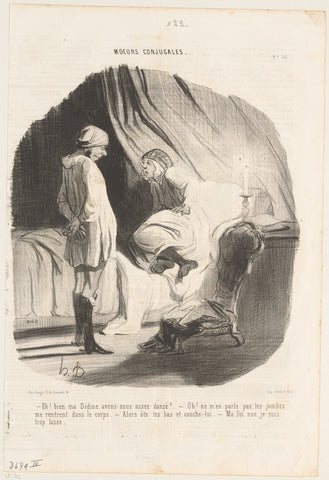 Couple ready to go to bed, Honoré Daumier, 1842 Canvas Print