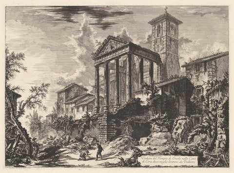 Temple of Hercules at Cori, Giovanni Battista Piranesi, 1748 - 1778 Canvas Print