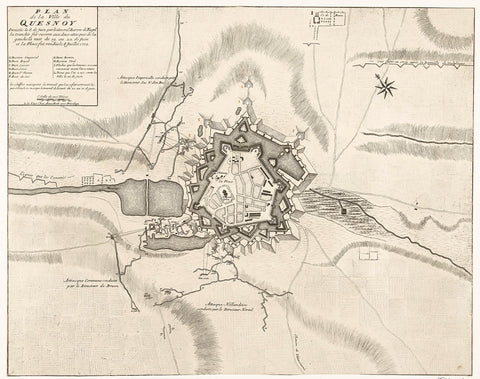 Map of le Quesnoy, 1712, anonymous, 1712 - 1717 Canvas Print