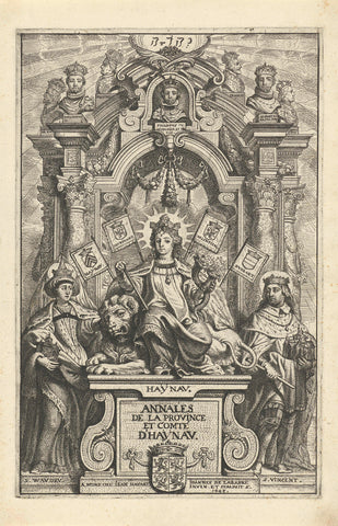 Personification of the province and county of Hainaut, Jean de la Barre, 1648 Canvas Print