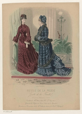 Revue de la Mode, Gazette de la Famille, 1875, 4th year, No. 208: Toilettes de Mme Célin (...), A. Chaillot, 1875 Canvas Print