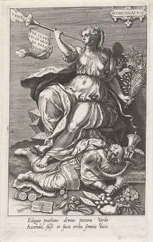 Conscience (Conciosacra) overcomes False prophets (Pseudo prophetae), Johann Sadeler (I), 1579 Canvas Print