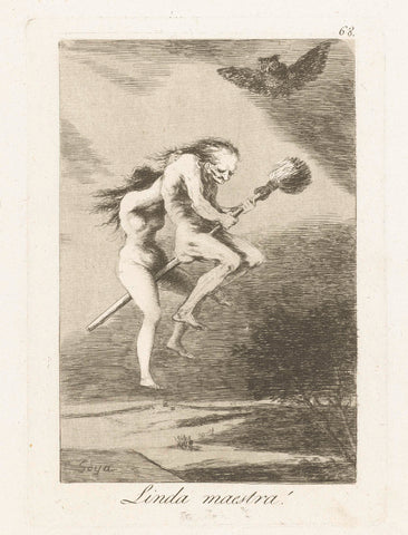 Een goede leermeesteres!, Francisco de Goya, 1797 - 1799 Canvas Print