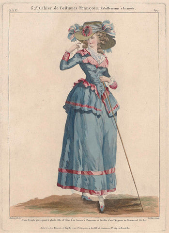 Gallerie des Modes et Costumes Français, 1787, xxx 397 : Jeune Nymphe provoking le plaisir (...)., Le Bas, c. 1787 Canvas Print