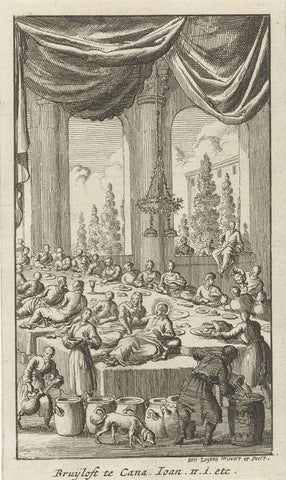 Wedding at Cana, Jan Luyken, 1681 Canvas Print