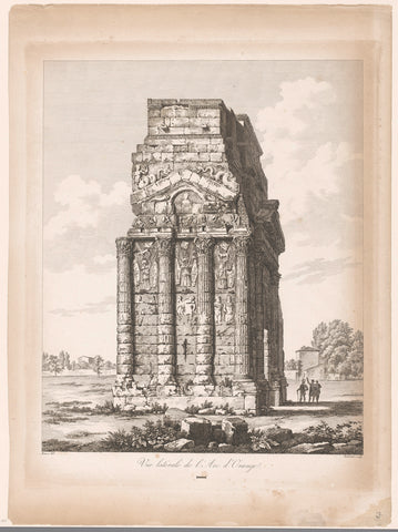 Side view of orange's triumphal arch, Louis Pierre Baltard, 1816 Canvas Print