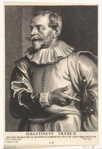 Portrait of painter Sebastiaan Vrancx, Schelte Adamsz. Bolswert, 1596 – 1659 Canvas Print