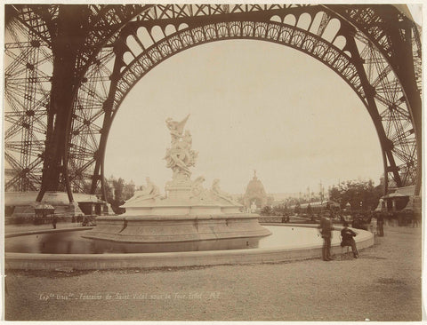 Fontaine de Saint Vidal under the Eiffel Tower during the World's Fair of 1889, ME, 1889 Canvas Print