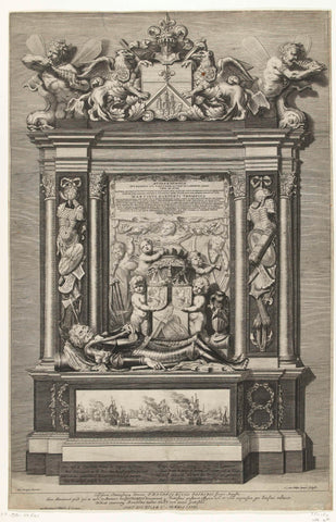 Mausoleum of Maarten Harpertsz. Tromp, 1653, Cornelis van Dalen (II), 1656 Canvas Print