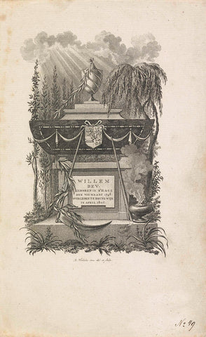 Tomb monument for Prince William V, 1806, Reinier Vinkeles (I), 1806 Canvas Print