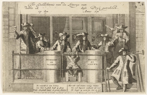 Drawing a lottery in Amsterdam, c. 1710-1719, Pieter van den Berge, 1710 - 1719 Canvas Print