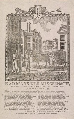 Kermisprent van de Amsterdamse karrenman voor het jaar 1802, J. Brand, 1802 Canvas Print