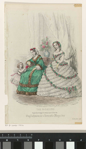 Englishwoman's Domestic Magazine, february 1861: The Fashions, anonymous, 1861 Canvas Print