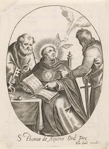 H. Thomas of Aquinas with Petrus and Paulus, Joannes Galle, 1848 Canvas Print