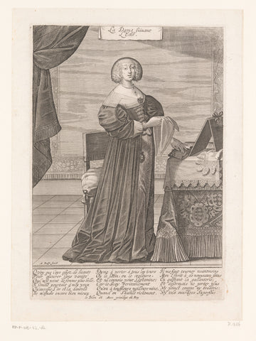 French lady-in-waiting following the edict of 1633, Abraham Bosse, 1633 Canvas Print