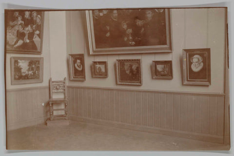 Corner of room 221b with arrangement of 16 century paintings around 1930, 1920 - 1940 Canvas Print