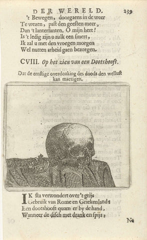 Skull on a table, Arnold Houbraken, 1682 Canvas Print